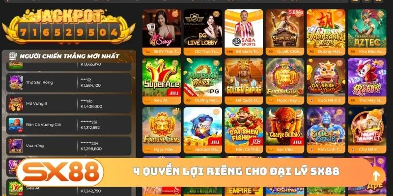 4 quyền lợi riêng cho đại lý SX88