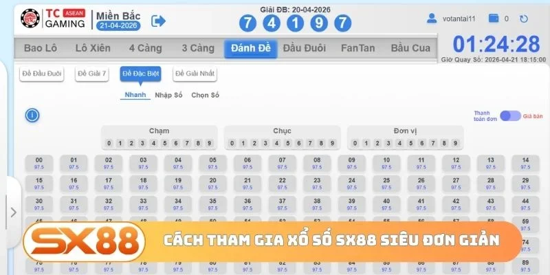 Cách tham gia xổ số SX88 siêu đơn giản