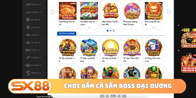Chơi bắn cá săn boss đại dương