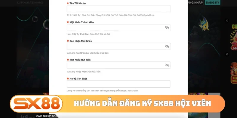 Hướng dẫn đăng ký SX88 hội viên