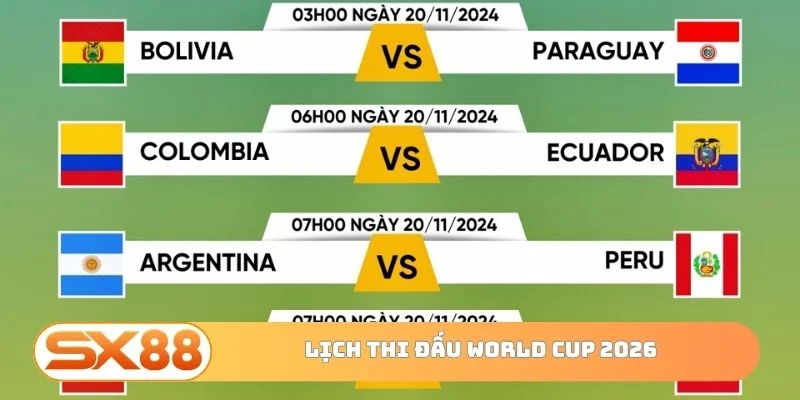 Lịch thi đấu World Cup 2026