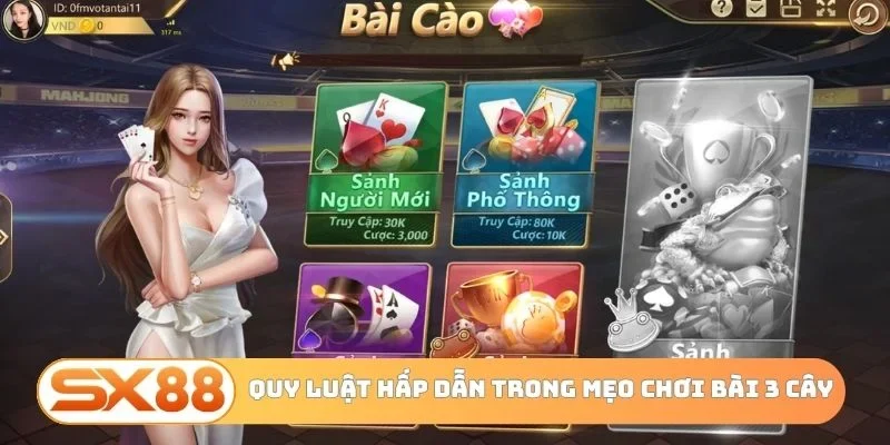 Quy luật hấp dẫn trong mẹo chơi bài 3 cây