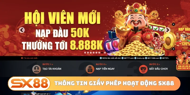 Thông tin giấy phép hoạt động SX88